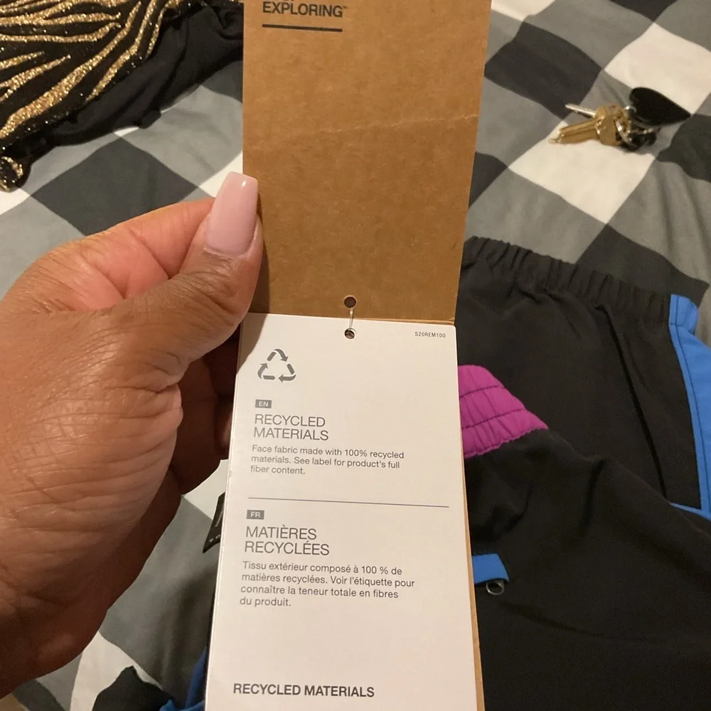 The North Face Men’s Colorblock Sweatpants in Blue, Black & Purple